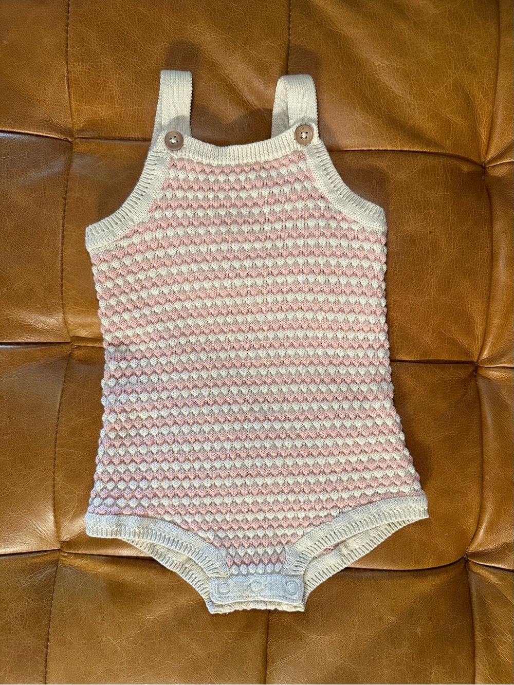 Carter's Pink and Cream Knit Baby One-Piece